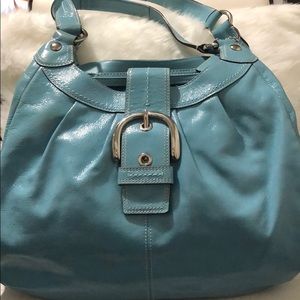 Coach Blue Patent Leather Bag